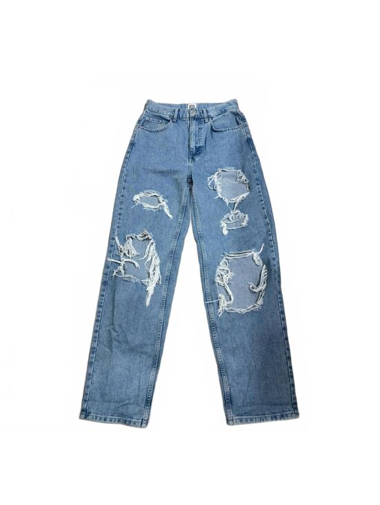 BDG Denim - BDG Urban Outfitters High Rise Baggy Distressed Light Wash Jeans Size 27
